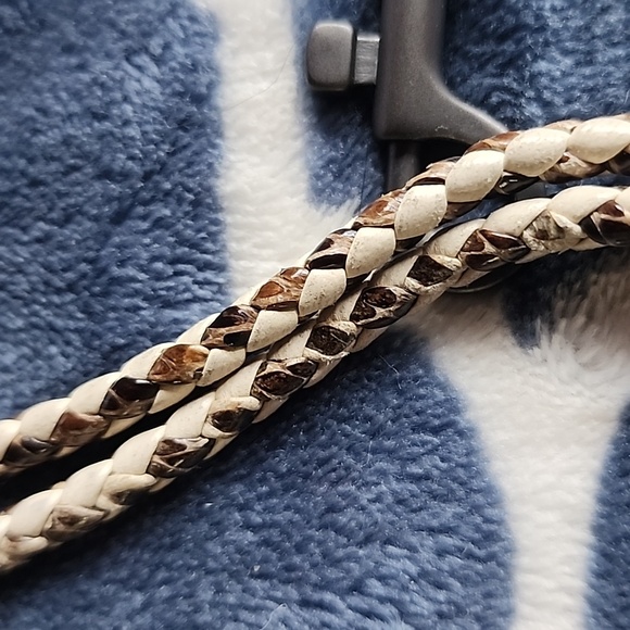 NWOT Bottega Veneta Python Snake Skin White Leather Lanyard Keychain Strap - Picture 4 of 8